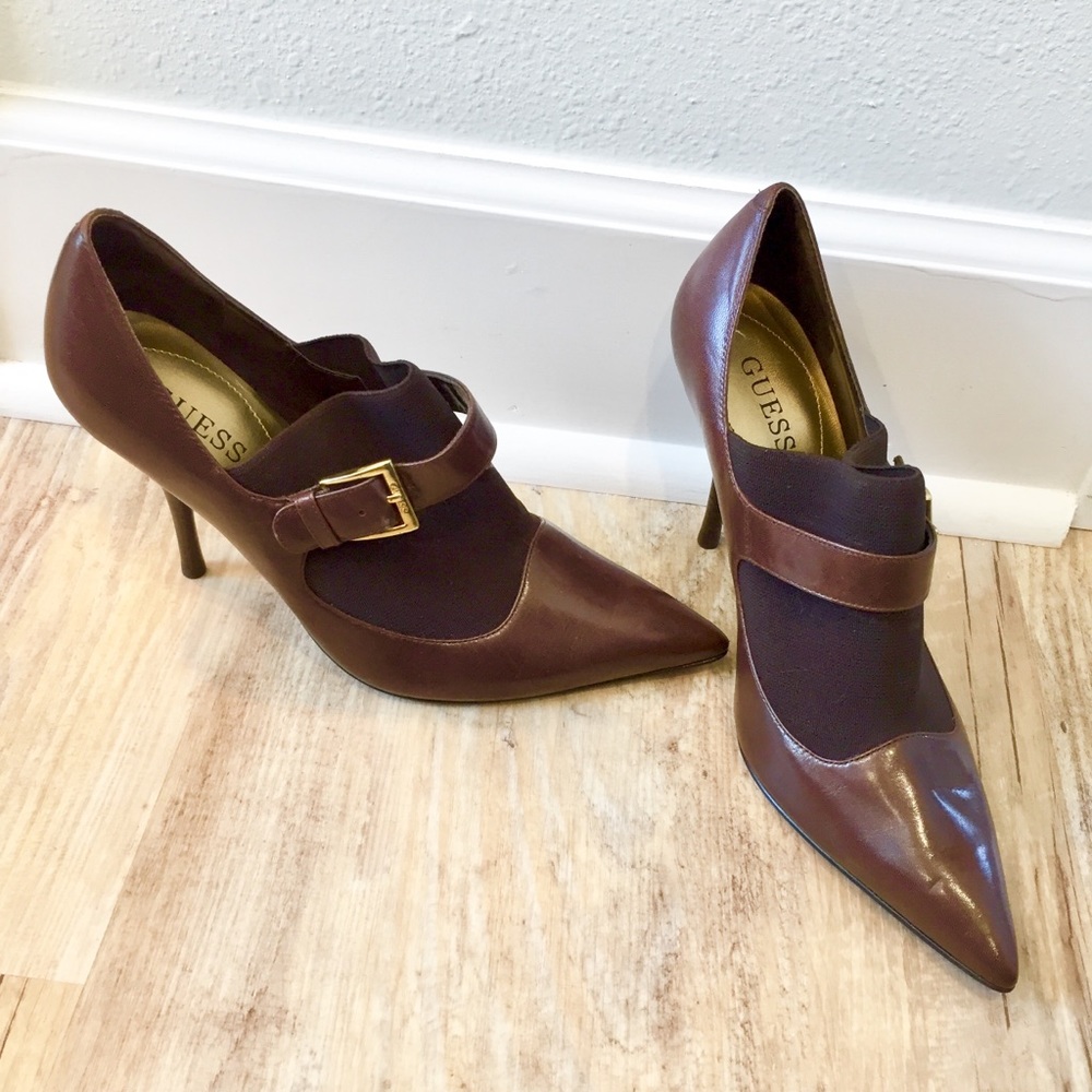 Guess Pointed Toe Sock Bootie Heels Size 7 - image 1